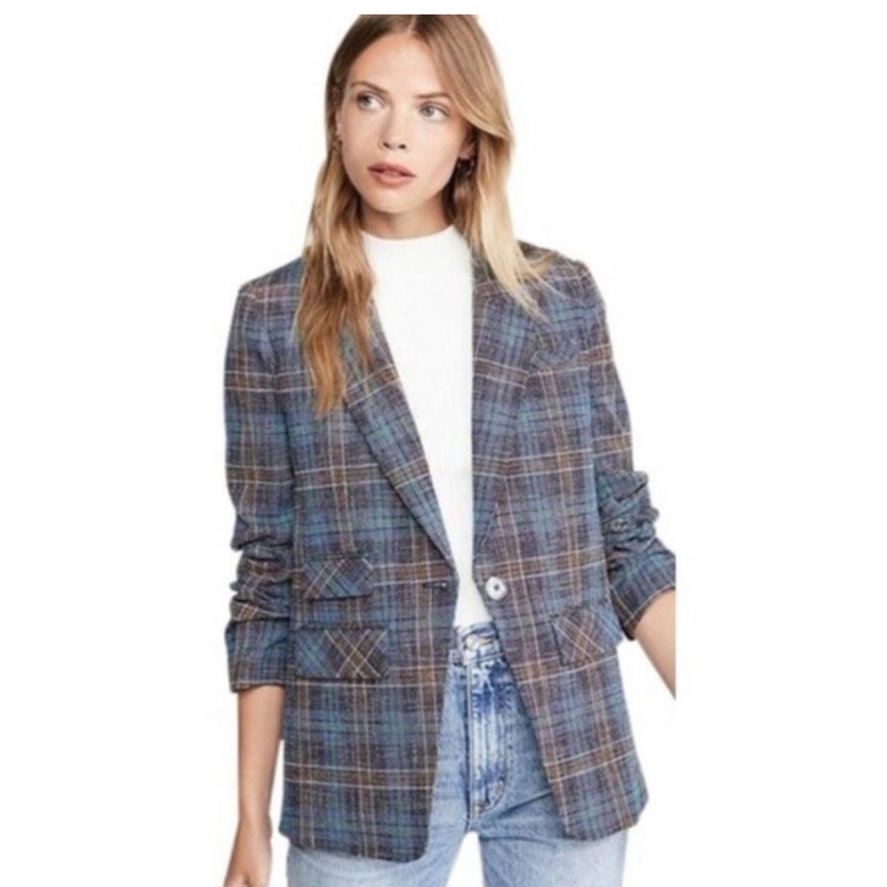 Veronica Beard Blue Plaid Blazer - Size 12